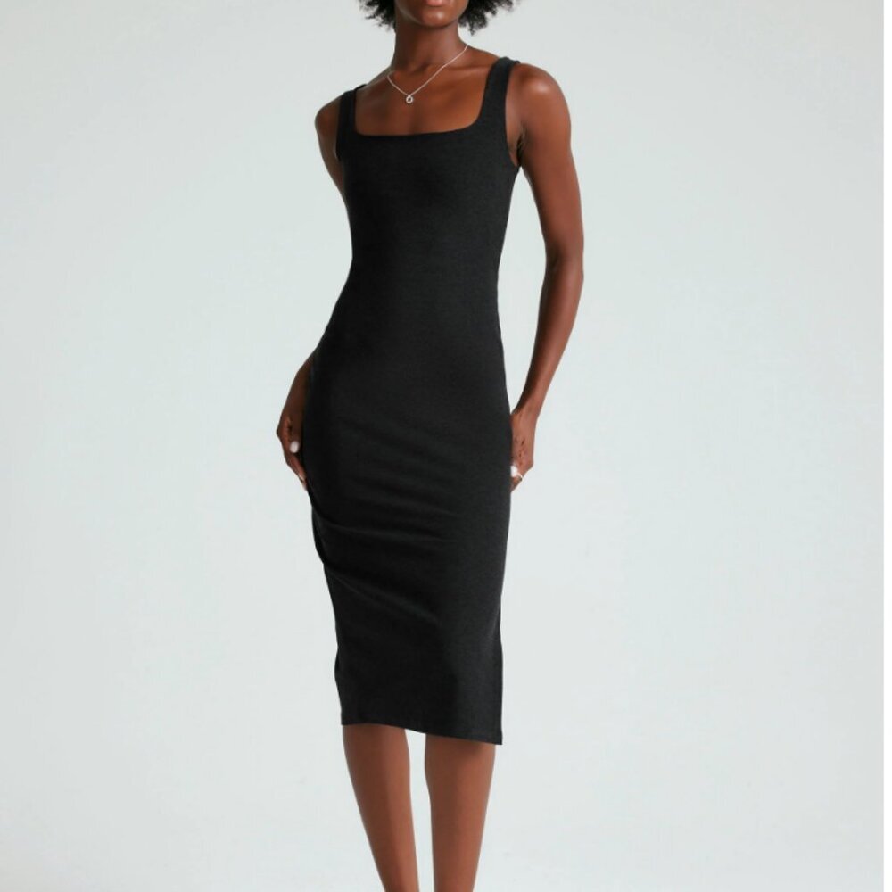 Beyond Yoga Black Dress Spacedye Icon Midi Dress Sleeveless Small